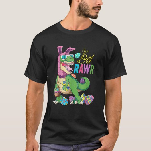 T-shirt Costume Easter Bunny Egg Rex Dinosau (Devant)