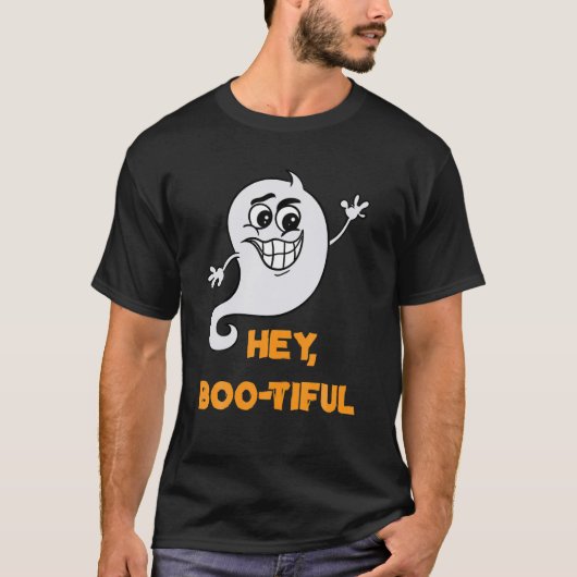 T-shirt Costume Fantôme Joli Hey Boo Tiful Pour Halloween (Devant)