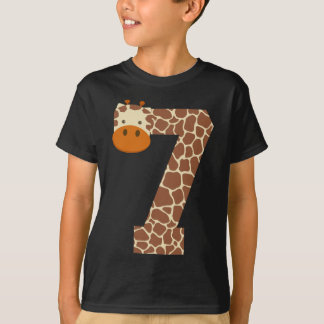 T-shirt Costume Giraffe de sept ans 7e cadeau d'anniversai