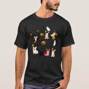 T-shirt Costume Halloween Chien Sorcière Arbre Effrayant C