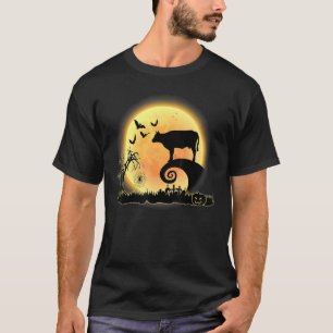 T-shirt Costume Halloween effrayant de vache de ferme et d