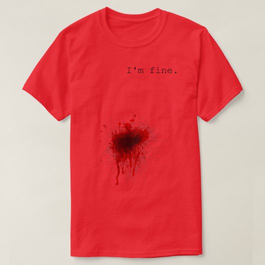 T-shirt Costume Halloween I'm Fine Flesh Wound 5082 (Design devant)
