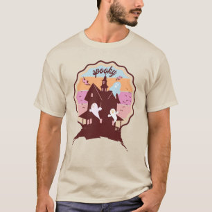 T-shirt Costume Halloween Rétro Fantôme de Maison Hantée É