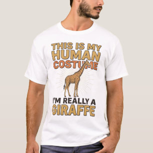 T-shirt Costume Humain de Girafe Drôle Gravure Vintage T-S