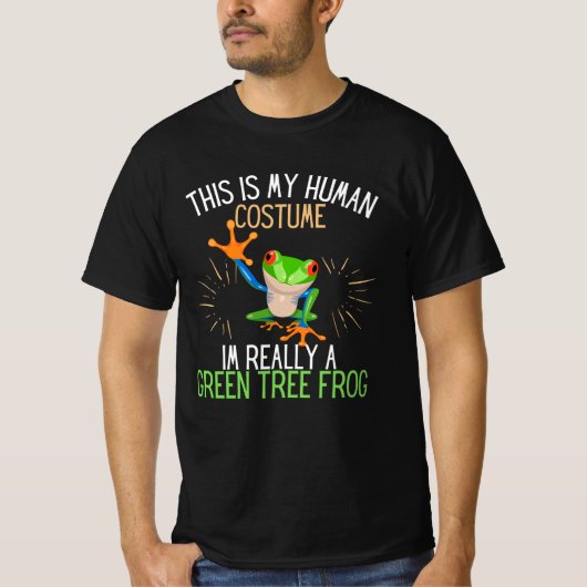 T-shirt Costume humain Vraiment une grenouille d'arbre ver (Devant)
