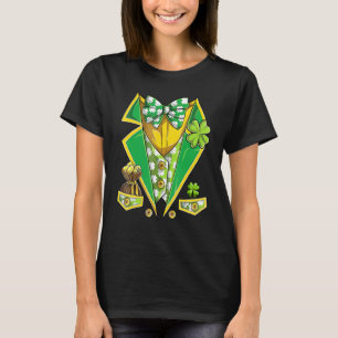 T-shirt Costume Leprechaun Tuxedo Avec Shamrock Pour St Pa