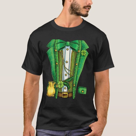 T-shirt Costume Leprechaun Tuxedo Jour de la Saint Patrick (Devant)