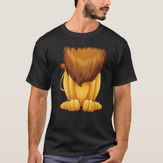 T-shirt Costume Lion sans tête mignon Halloween Gros Chat  (Devant)