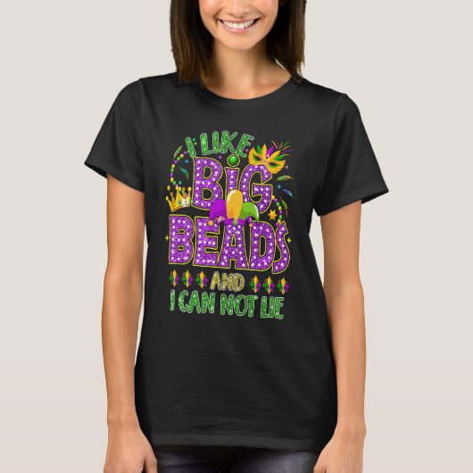 T-shirt Costume Mardi Gras J'Aime Les Grosses Perles Et Je (Devant)