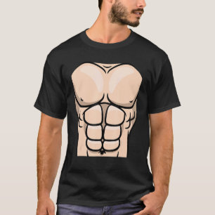 T-shirt Costume musculaire masculin Six pack Halloween ent