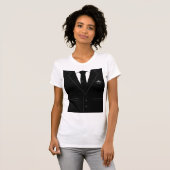 T-shirt Costume noir avec Cravate noir (Devant entier)