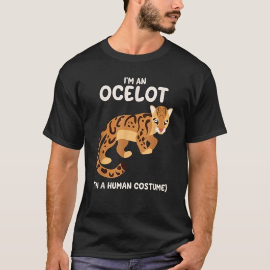T-shirt Costume Ocelot Chemise Funny mignonne Cadeau Hallo (Devant)