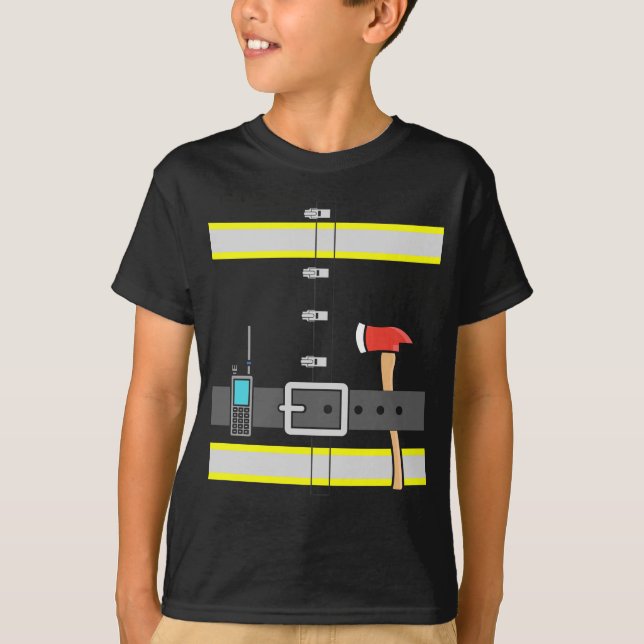 T-shirt Costume pompier Enfants Pompier uniforme (Devant)