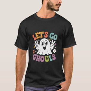 T-shirt Costume Rétro de Fantôme de Halloween Allons-y les