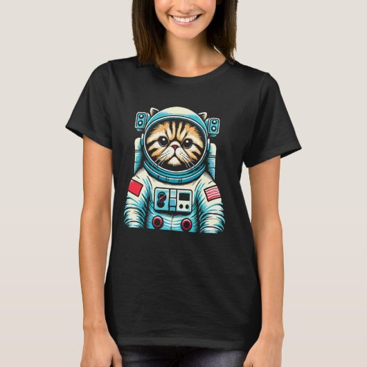 T-shirt Costume spatial astronaute de chat perse (Devant)