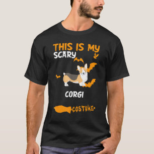 T-shirt Costume Tache Sombre Corgi Halloween Paresseux Chi