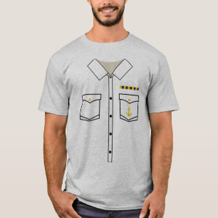 T-shirt Costume Uniforme Capitaine de bateau Halloween