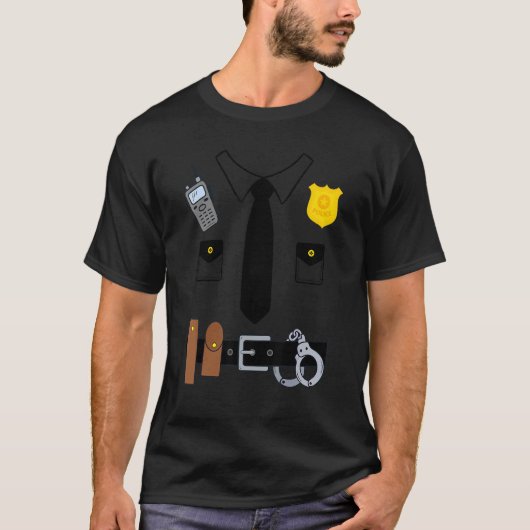 T-shirt Costume uniforme de la police d'Halloween Les enfa (Devant)