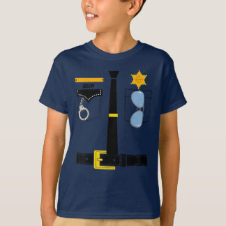 T-shirt  Costume uniforme de police Halloween Enfants