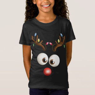 T-Shirt Costume visage renne Funny Noël Noël