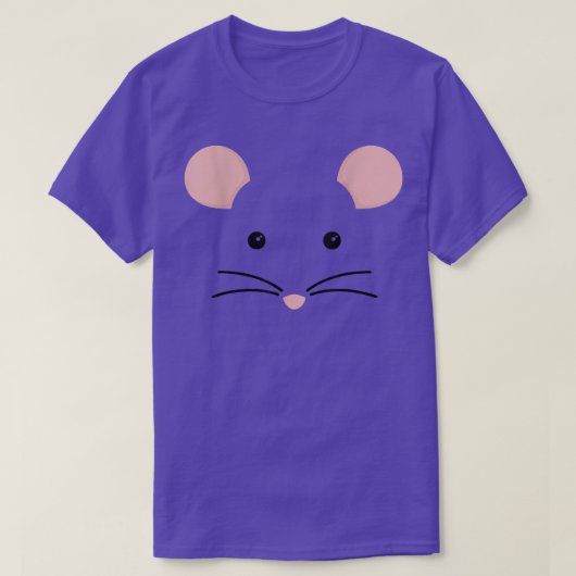 T-shirt Costume visage souris Rat Halloween Faire semblant (Design devant)