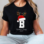 T-shirt Costumes de Noël Monogramme<br><div class="desc">Chemises de Noël de famille monogrammes Matching</div>