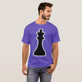 T-shirt costumes d'échecs noir roi silhouette costume (Devant entier)