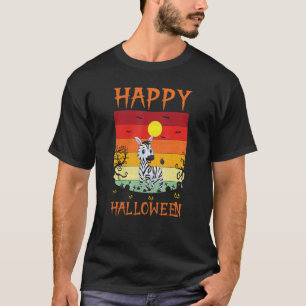 T-shirt Costumes d'Halloween rétro correspondant Zebra Hal