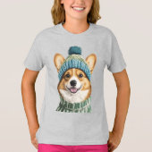 T-shirt Cosy Corgi en hiver (Devant)