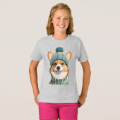 T-shirt Cosy Corgi en hiver (Devant entier)