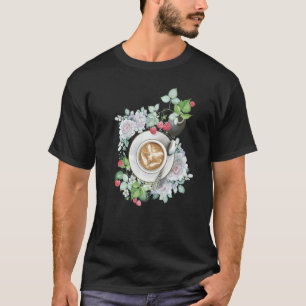 T-shirt Cosy Cottagecore Café Coupe Fée Roses Raspberrie
