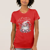 T-shirt Cosy Noël mignon rose Gnome (Devant)