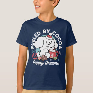 T-shirt Cosy Puppy Dreams - Chocolat chaud et Noël