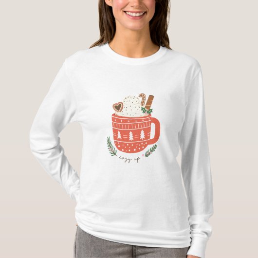 T-shirt Cosy Up Hot Cocacao Mug Noël (Devant)