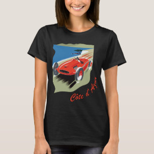 T-shirt Côte d'Azur French Riviera Voiture Rouge Voyage