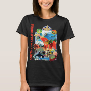 T-shirt Côte de Californie du Sud Voyage Rétro