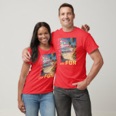 T-shirt Côte de mer, soleil, vagues, palmiers et slogan (Unisexe)