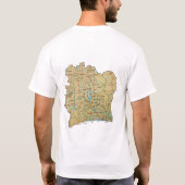 T-Shirt Cote d'Ivoire Drapeau + Carte + Texte (Dos)