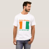 T-Shirt Cote d'Ivoire Drapeau + Carte + Texte (Devant entier)
