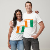 T-Shirt Cote d'Ivoire Drapeau + Carte + Texte (Unisexe)