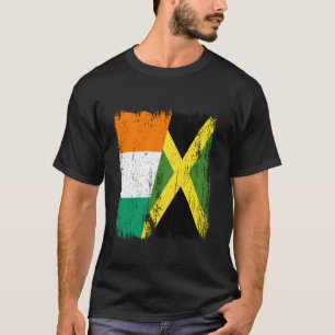 T-shirt Côte d'Ivoire Jamaïque Demi-Drapeau Ivoirien Jamaï