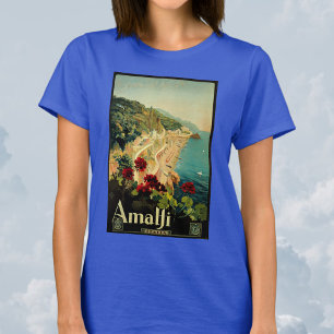 T-shirt Côte italienne d'Amalfi, Poster Vintage voyage Ita
