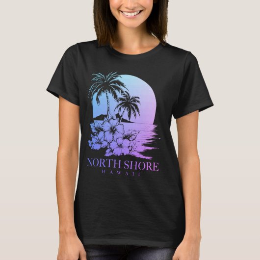 T-shirt Côte-Nord Hawaii Aloha Hawaii Hibiscus Surfer (Devant)