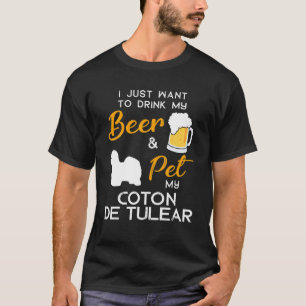 T-shirt Coton De Tulear Chien Bière Amateur de Bière Noël 