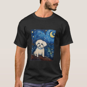 T-shirt Coton de Tulear Chien drôle Artiste Van Gogh Chien