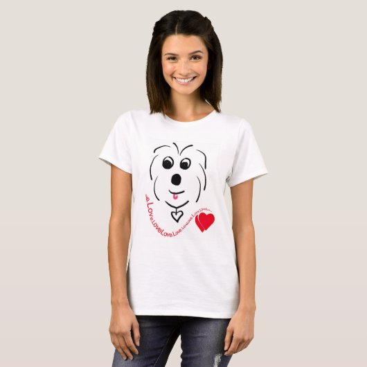 T-shirt Coton de Tulear Love (Devant entier)