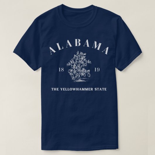 T-shirt Coton Tree Alabama State on Dark (Design devant)