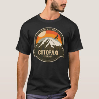 T-shirt Cotopai Équateur Volcan Rétro Randonnée Camping am