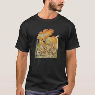 T-shirt Cottage Core Grenouille Père et Son Vélo Tour avec