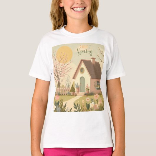 T-shirt Cottage fleuri/printanier (Devant)